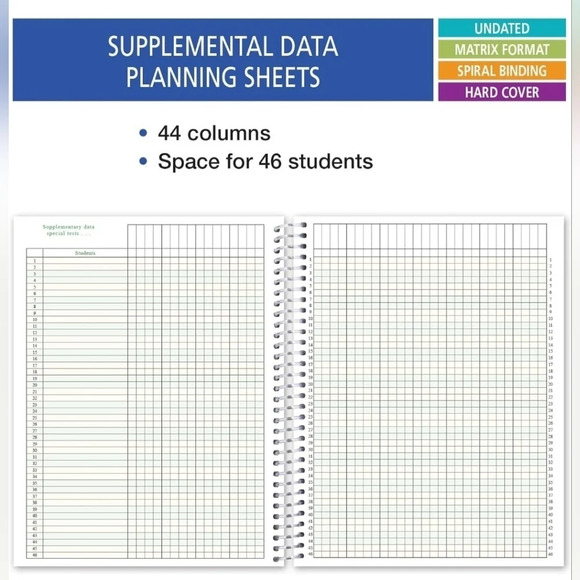 HARDCOVER 8 Period Teacher Lesson  Plan; Days Vertically Down the Side (W208) - Picture 6 of 9